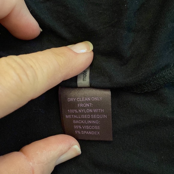 NEW HALE BOB BLACK SEQUIN DRESS LIGHT KNIT BACK SLEEVELESS LINED FRONT PATTERN - Picture 11 of 11